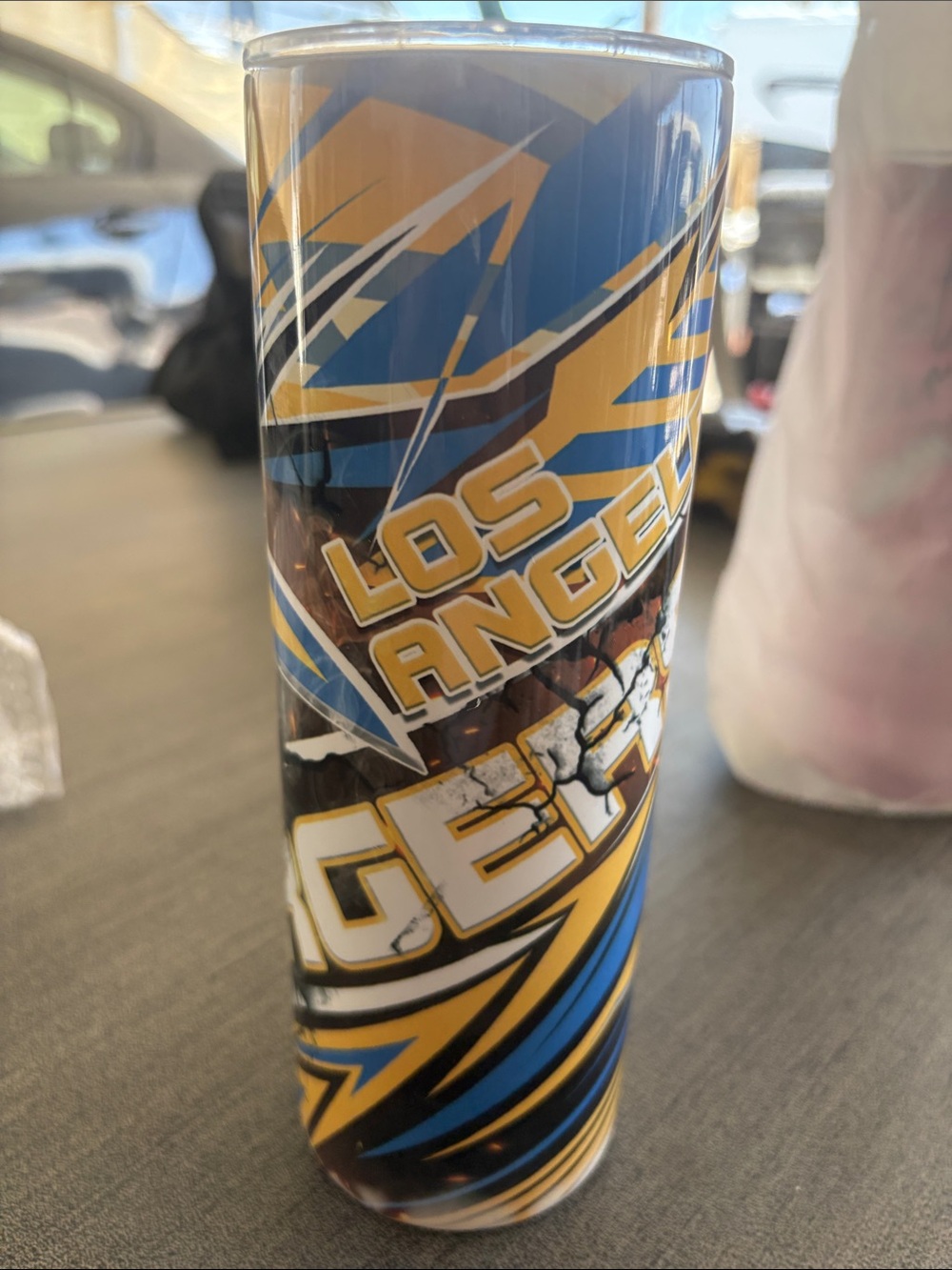 Los Angeles Graphic Stainless Tumbler - Blue & Yellow
